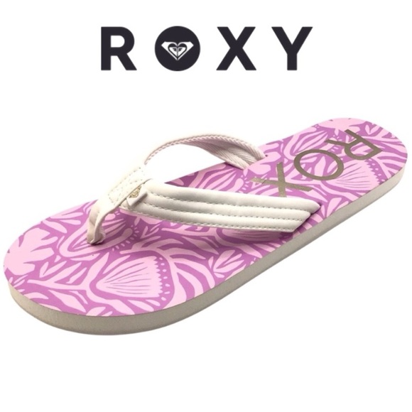 Roxy Womens White Faux Leather Thong Flip Flop Choose Size - Picture 1 of 9